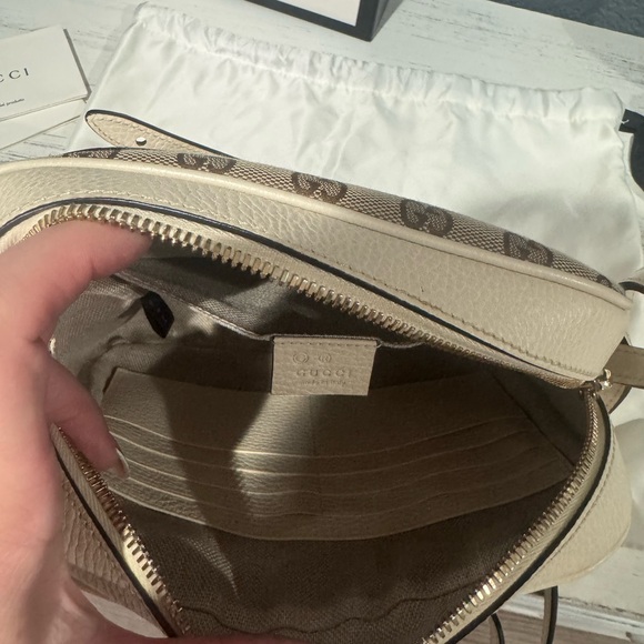Gucci Ivory Bree GG Canvas Crossbody Bag - Picture 8 of 10